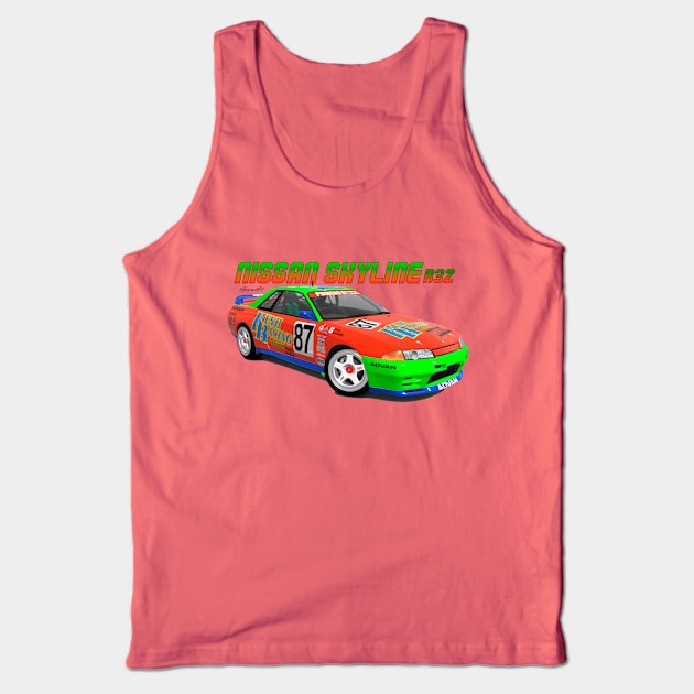 Nissan Skyline GT-R R32 Tank Top by PjesusArt